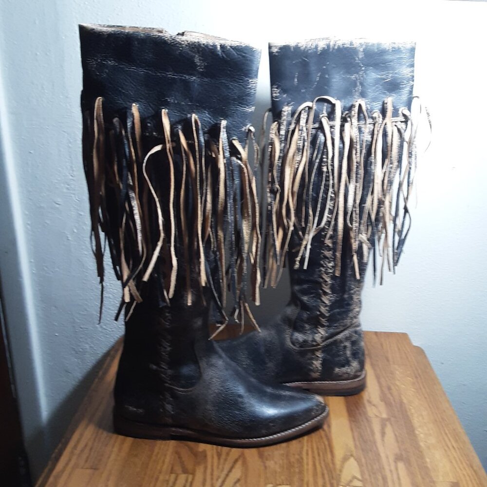 Bed Stu Leather Hoplia Boots in Black Lux